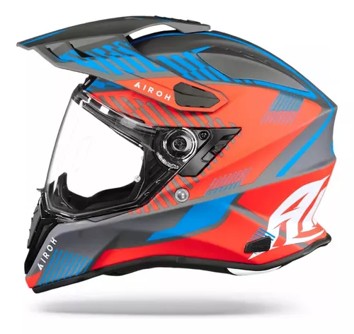 Capacete Airoh Commander Boost Vermelho/Azul Fosco - Menta Motos
