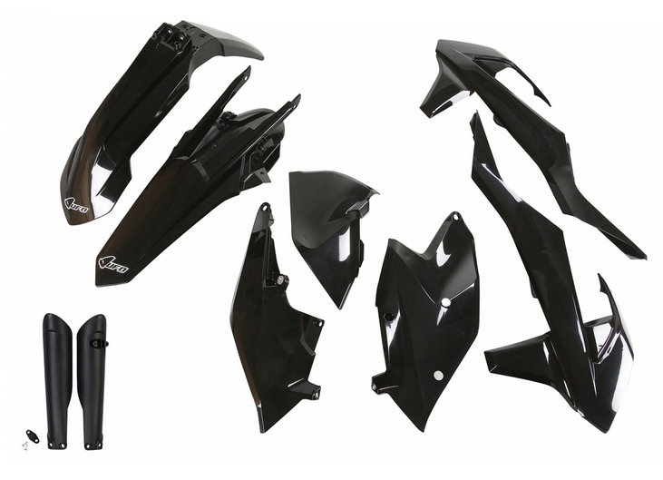 KIT PLASTICO KTM EXC/EXCF 17/19 PRETO C/ PROT BENG- UFO - Menta