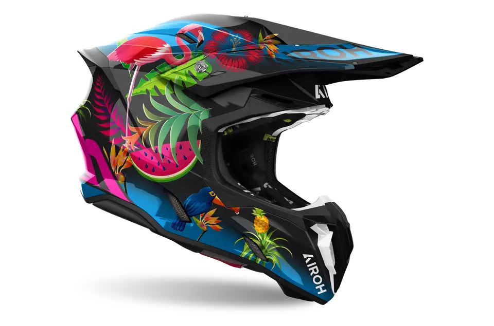 S*R様 Airoh Twist 3 Amazonia Helmet ゴーグル付 Capacete Airoh Twist 3 Amazonia brilho - Menta Motos - A Melhor