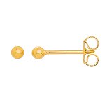 Brinco Infantil Tuttiamore Bolinha 3mm - Banho de Ouro 18K Antialérgico (2 a 5 Anos)