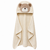 Toalha de Banho com Capuz Comfort Power Sec Urso Bege - Laço Bebê