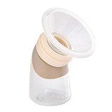 Bomba Coletora e Mamadeira Angulada Em Silicone Creme 120ml - Bébémarc By Marcus & Marcus