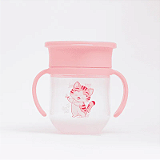 Copo de Treinamento 360 com Alça e Tampa 200ml Lia Rosa - Petit Piá
