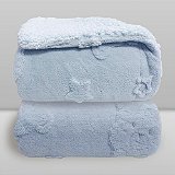 Cobertor Bebê Plush com Sherpa 0,90 x 1,10 Urso Azul