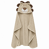 Toalha de Banho com Capuz Comfort Power Sec Leão Bege - Laço Bebê