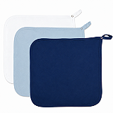 Kit Paninho de Boca Babita Bamboo Laço Bebê 3 Peças - Azul