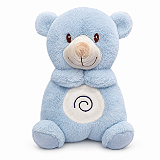Minha Primeira Pelúcia Musical Laço Bebê com Luz e Respiração Urso Azul