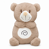 Minha Primeira Pelúcia Musical Laço Bebê com Luz e Respiração Urso Bege