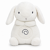 Minha Primeira Pelúcia Musical Laço Bebê com Luz e Respiração Coelho Branco