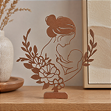 Escultura Decorativa Mãe e Bebê com Flores Criandê