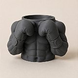 Porta-Canetas Busto de Boxeador Criandê Cinza
