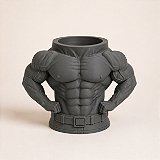Porta-Canetas Torso de Fisiculturista Criandê Cinza