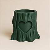 Porta-Canetas Tronco com Coração Criandê Verde