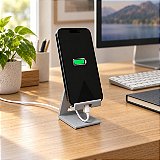 Suporte para Celular com Passagem para Cabo Criandê Cinza