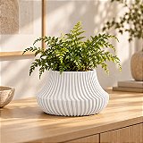 Vaso de Planta Canelado Aurora Criandê Branco