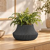 Vaso de Planta Canelado Aurora Criandê Cinza