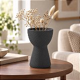 Vaso Ampulheta Espiral Criandê Cinza