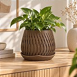 Vaso Trançado Ludovica com Prato Criandê Wood