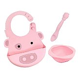 Kit Alimentação em Silicone Porquinha - Marcus & Marcus