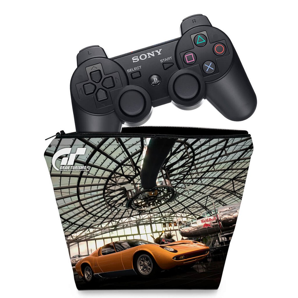 KIT Capa Case e Skin PS3 Controle - Gran Turismo 5 #2 - Pop Arte Skins