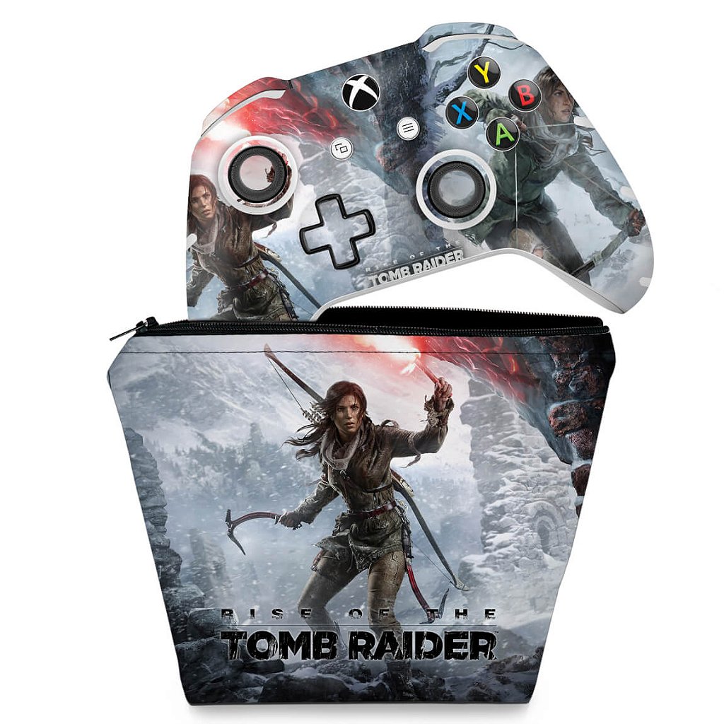 KIT Capa Case e Skin Xbox One Slim X Controle - Tomb Raider - Pop Arte Skins