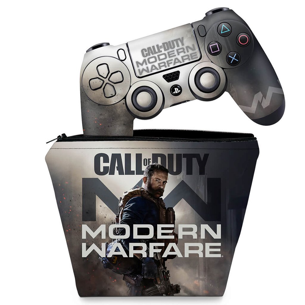 KIT Capa Case e Skin PS4 Controle - Call Of Duty Advanced Warfare
