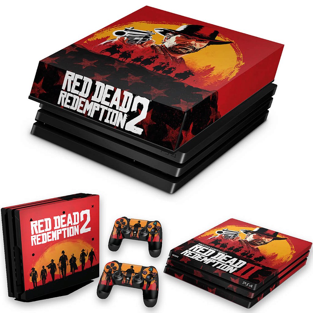 Skin Adesivo Playstation 4 PS4 Slim Red Dead Redemption 2