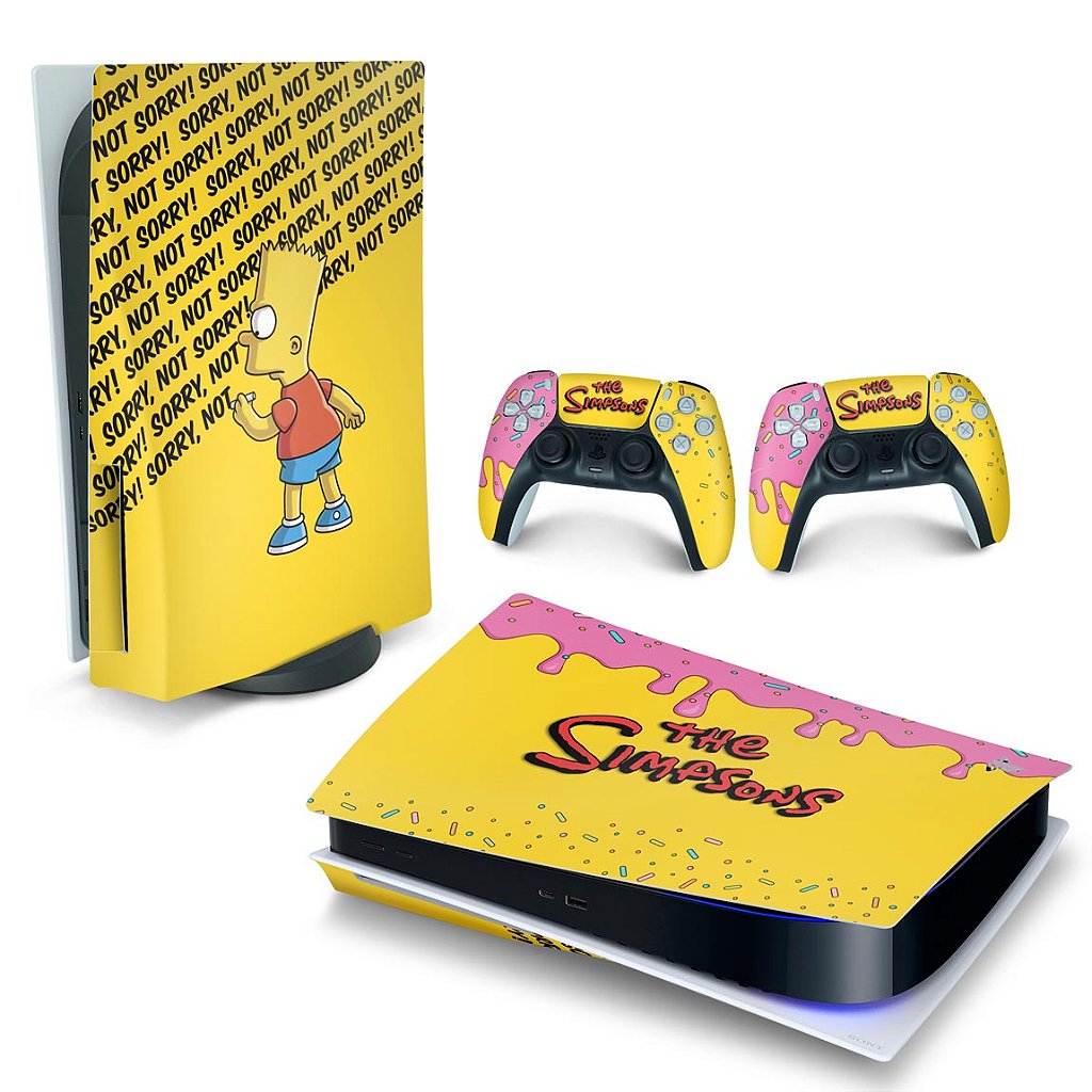 Skin PS5 Controle Playstation 5 Adesivo - The Simpsons - Escorrega