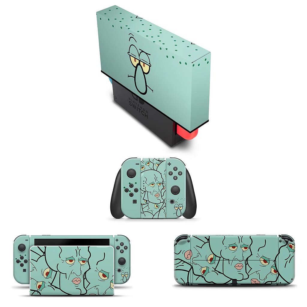 KIT Nintendo Switch Skin e Capa Anti Poeira - Lula Molusco
