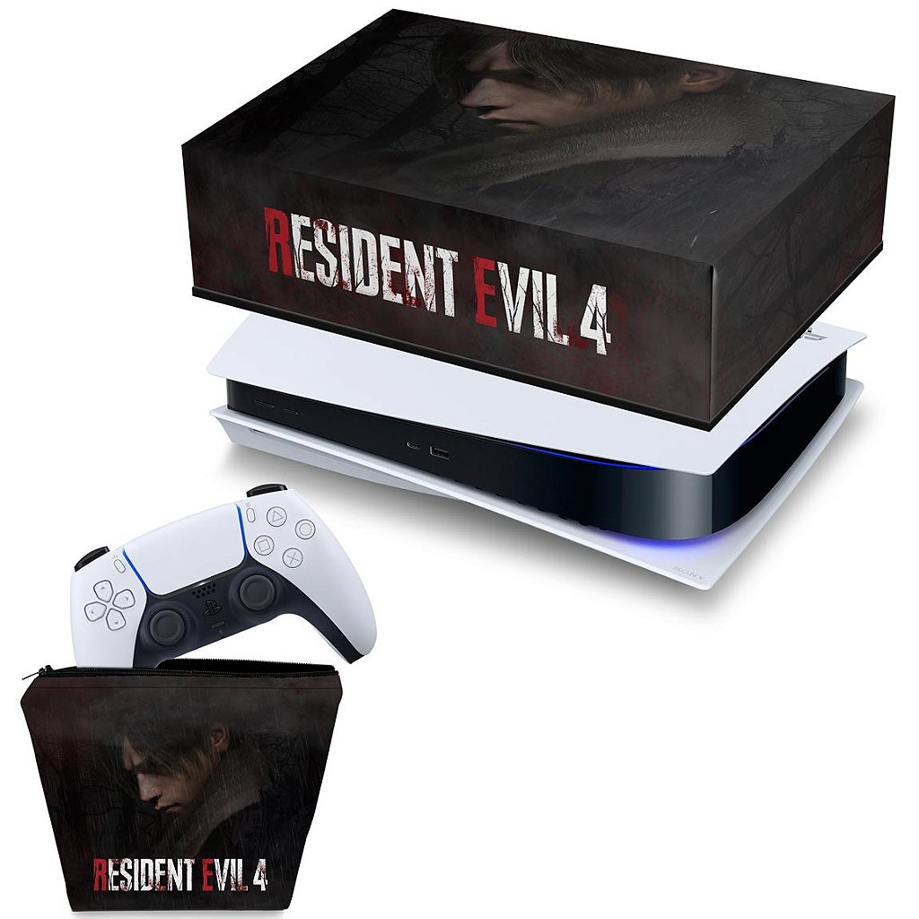 KIT Capa Case e Skin Xbox One Fat Controle - Resident Evil 4