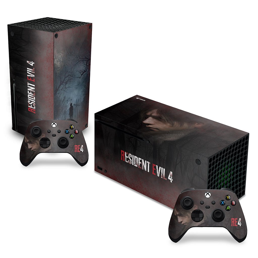 KIT Xbox Series X Capa Anti Poeira e Skin - Resident Evil 4 Remake