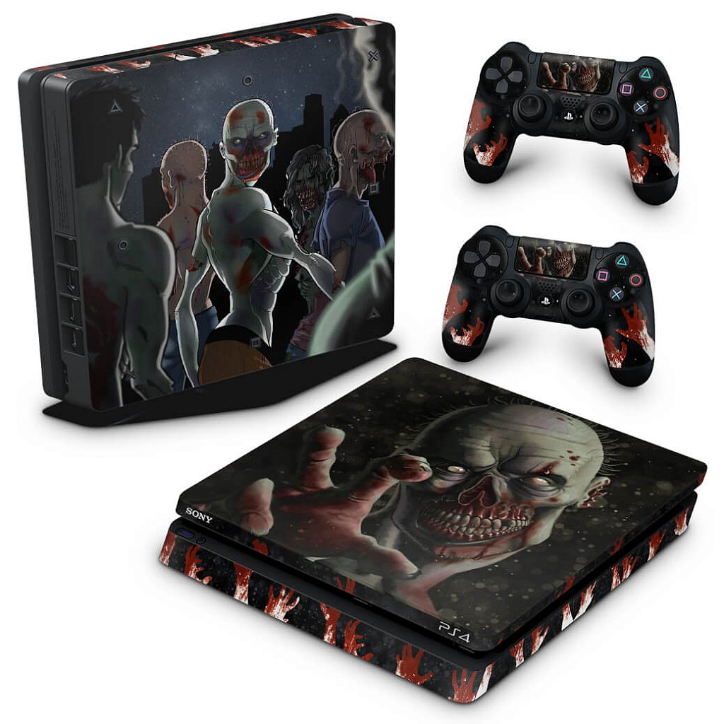 KIT Capa PS5 e Case Controle - Zombie Zumbi The Walking - Pop Arte Skins