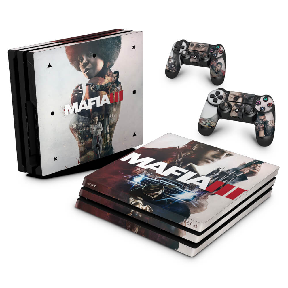 KIT Capa Case e Skin PS4 Controle - Mafia 3 - Pop Arte Skins