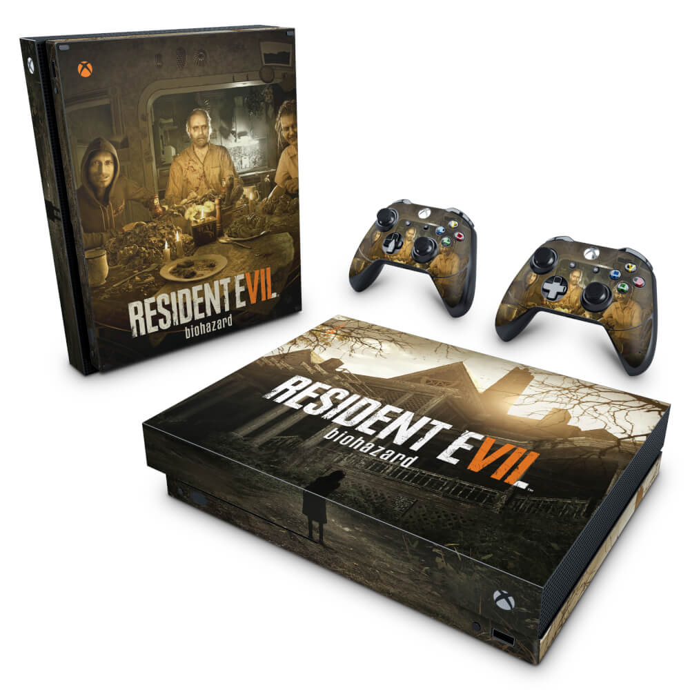 Capa Case e Skin Compatível Xbox One Fat Controle - Resident Evil