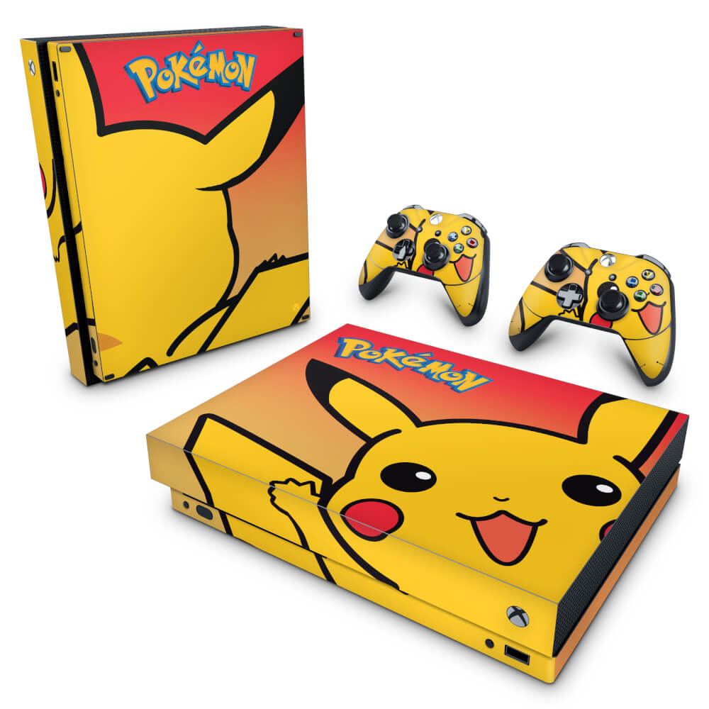 KIT Xbox Series X Skin e Capa Anti Poeira - Pokemon Pikachu - Pop Arte Skins