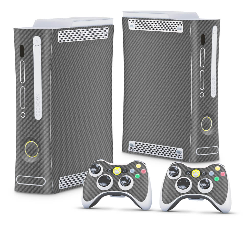 Xbox 360 Super Slim Skin - Fibra de Carbono Cinza Grafite - Pop