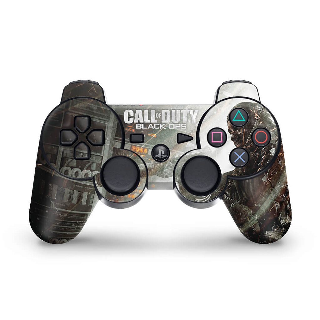 Capa Case e Skin Adesivo Compatível PS3 Controle - Call Duty Black