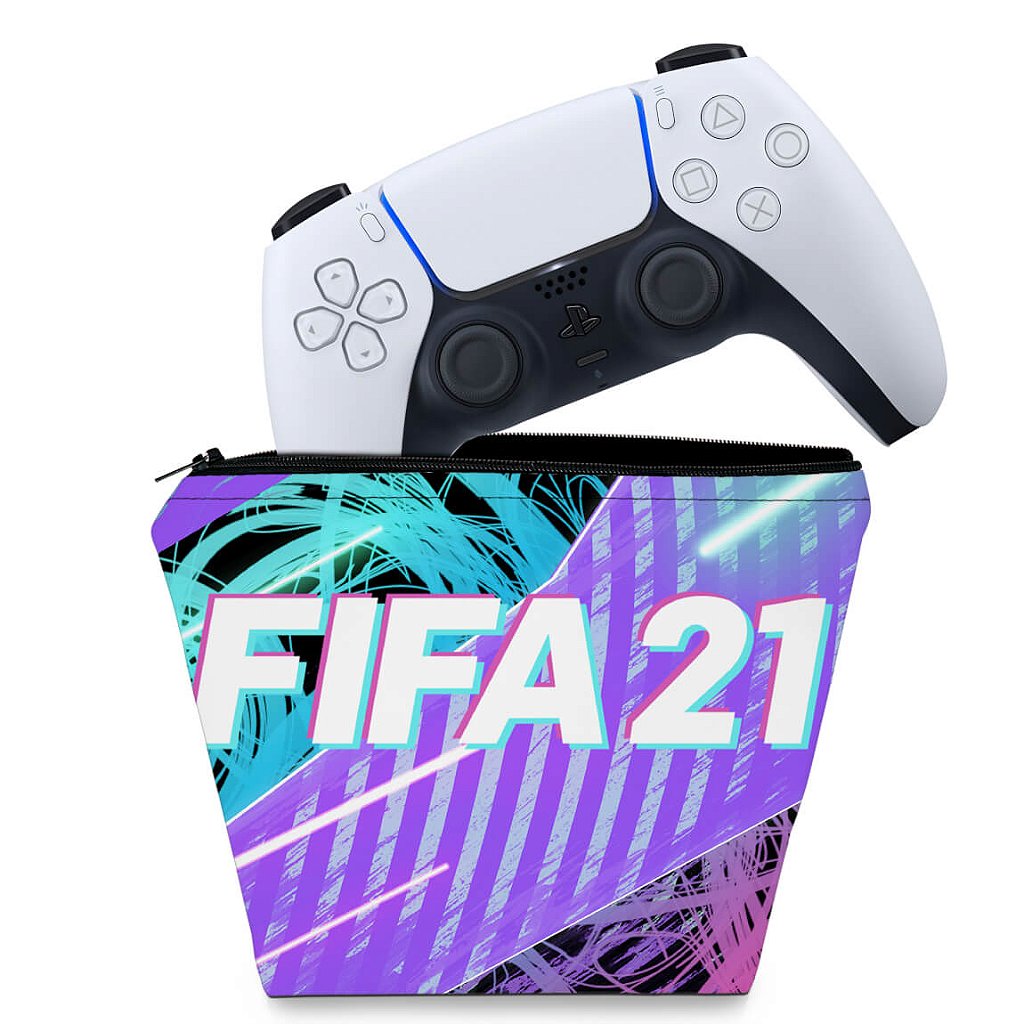 CONTROLE PS4 PRETO + FIFA 21, PS4 Controles