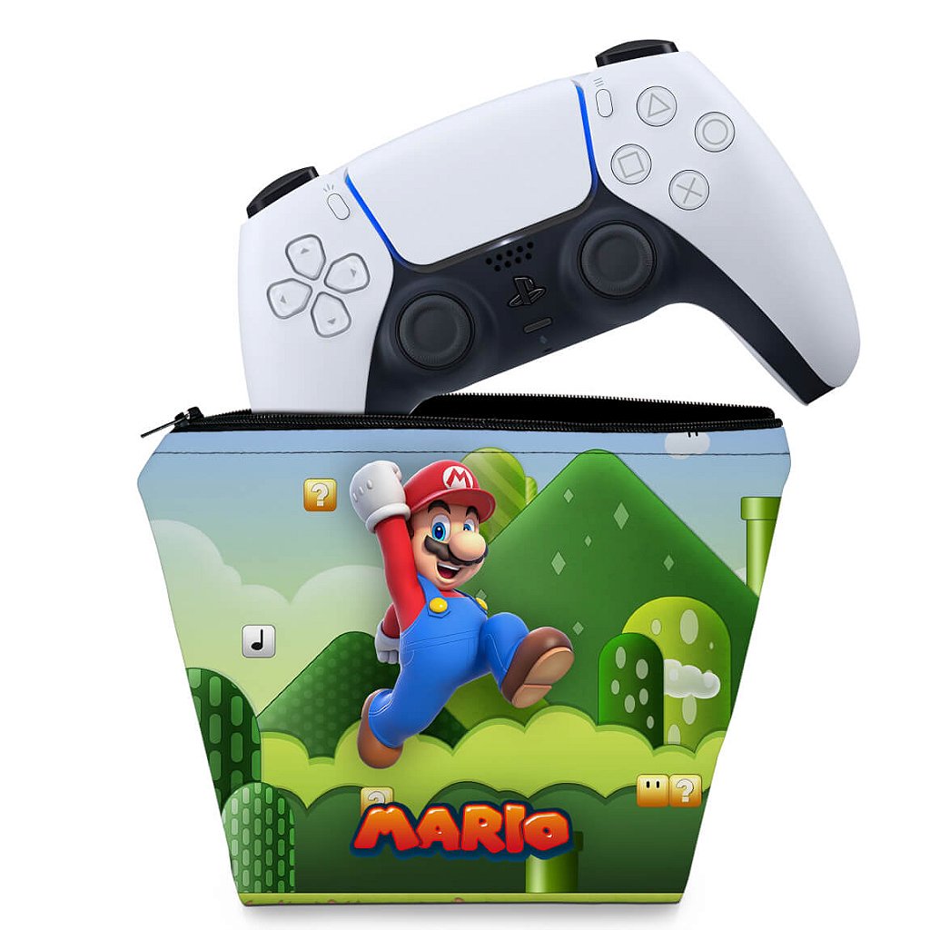 KIT Capa PS5 e Case Controle - Super Mario - Pop Arte Skins
