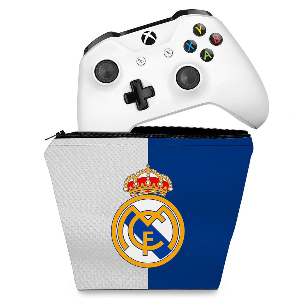 KIT Capa Case e Skin Xbox One Slim X Controle - Real Madrid - Pop Arte Skins