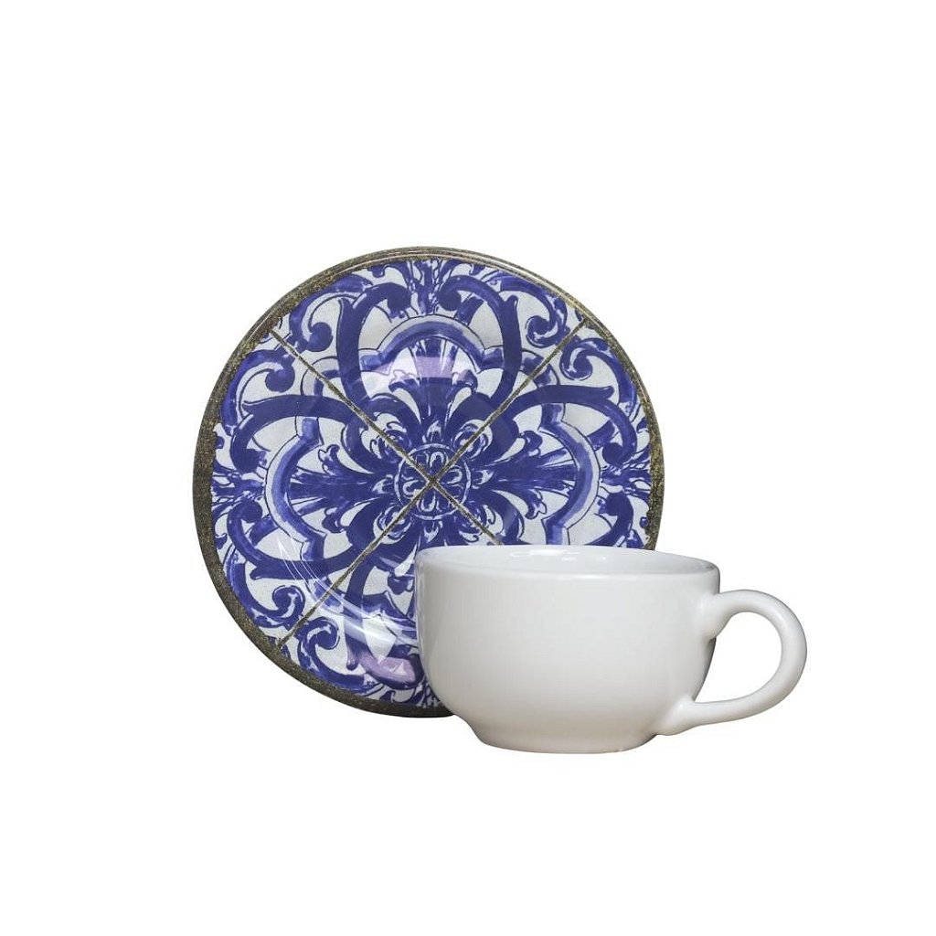 1 chávena de café com pires azulejos Portugueses