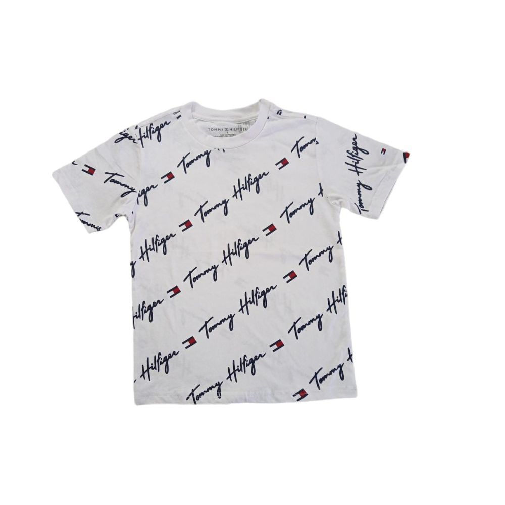 Camiseta Infantil Tommy Hilfiger - Branca com Logo Tommy - Árvore da Vida  Moda Infantil