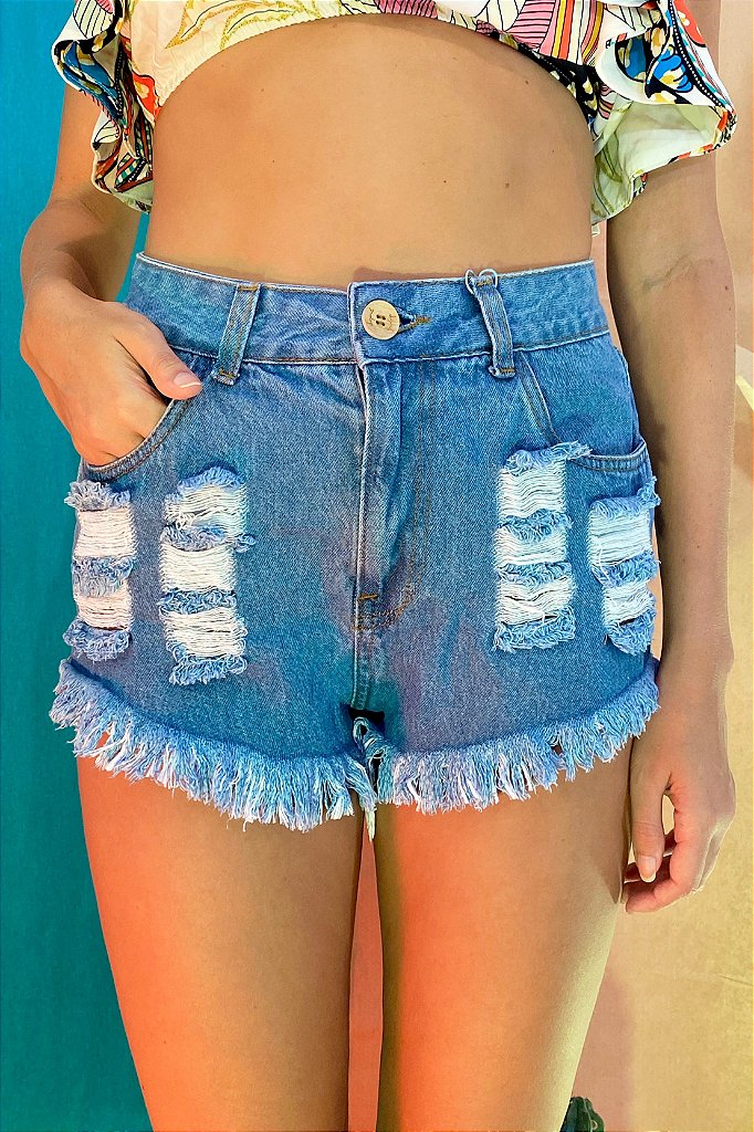 short jeans azul