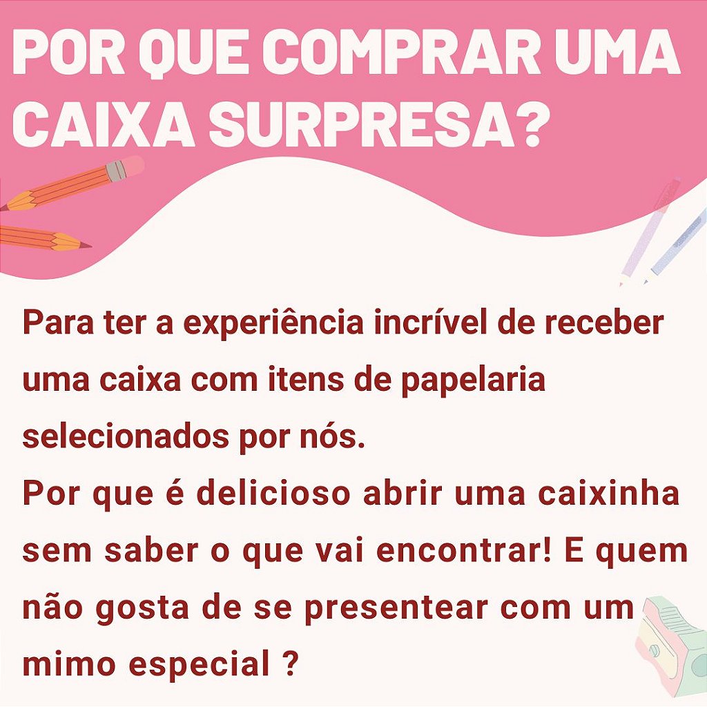 Caixa Surpresa Papelaria Kawaii 15 Itens + Muitos Brindes - Dupari