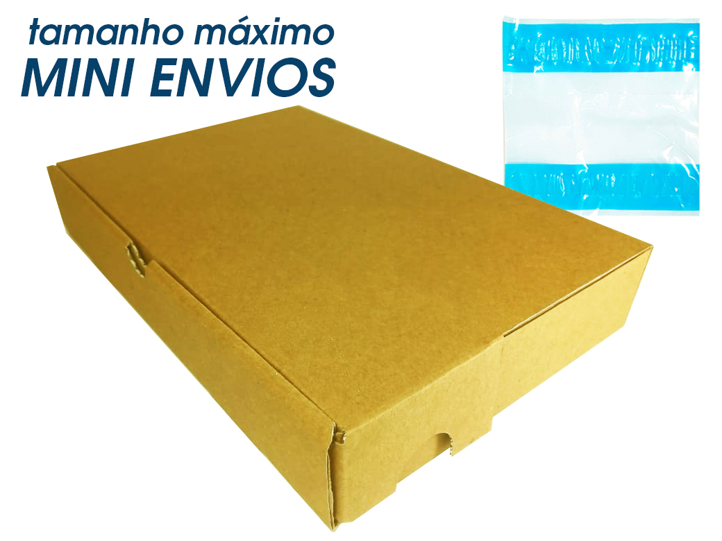 Kit para E-commerce Mini Envios Tamanho Máximo 10 Caixas 24x16x4cm + 10 Sacos Canguru