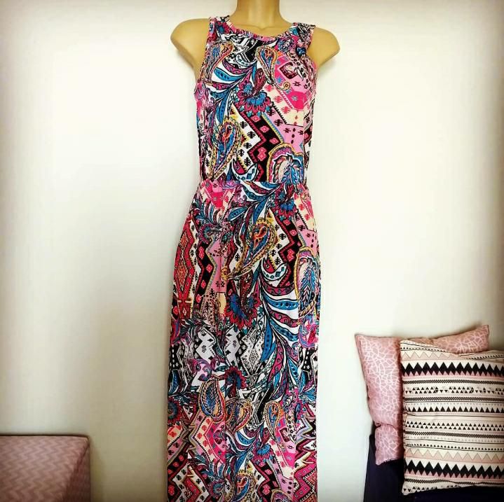 vestido longo de elastico na cintura