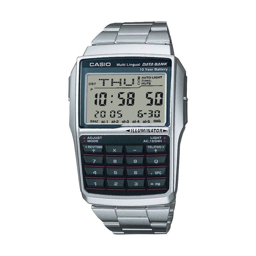 Relógio Casio Calculadora DBC-32D-1ADF Prata Data Bank - Lauáry