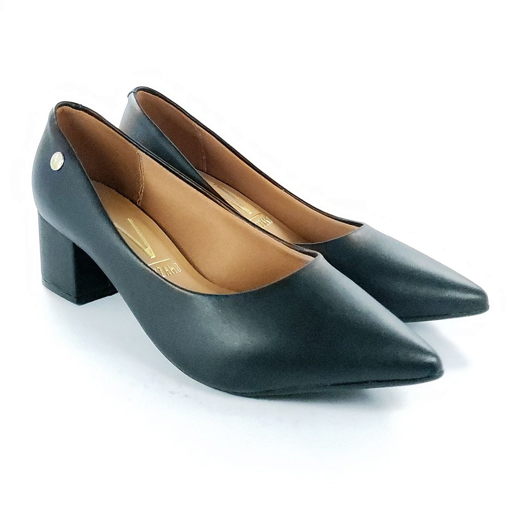 Sapato Vizzano Scarpin Salto Grosso Preto - Lojas Micalce Calçados  Confortáveis e Moda e Acessórios