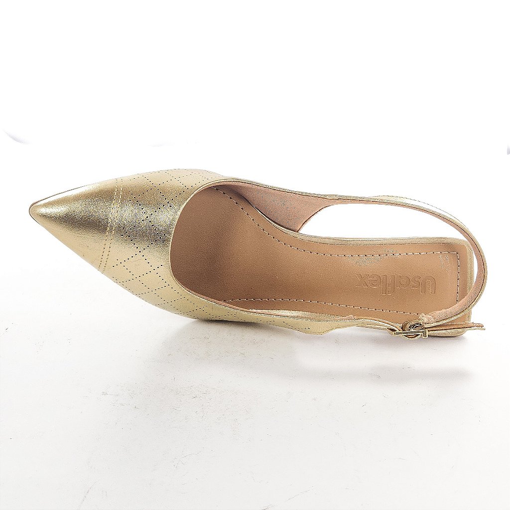 Sapato Usaflex Dourado Lojas Micalce Cal ados Confort veis e