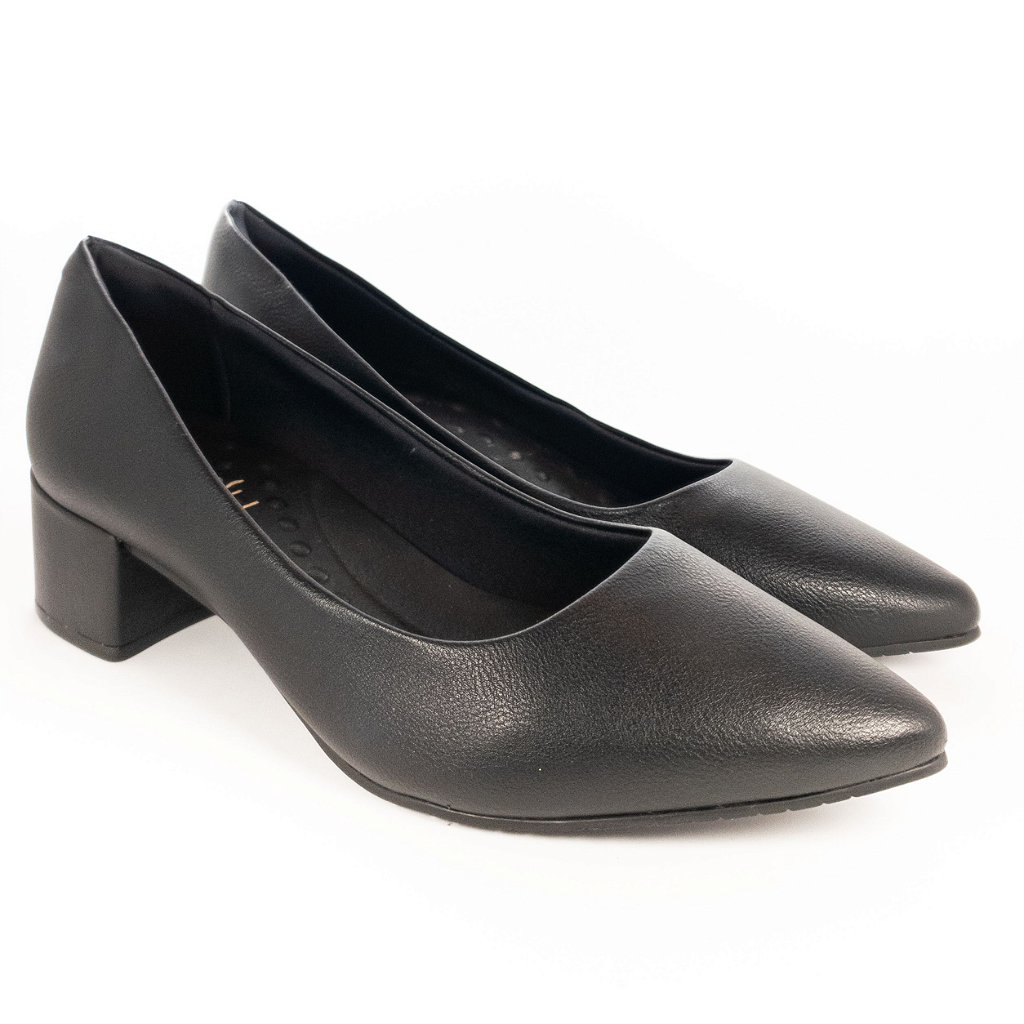 scarpin salto bloco preto